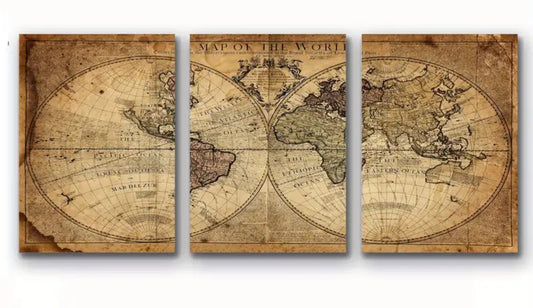 Vintage Wood world map